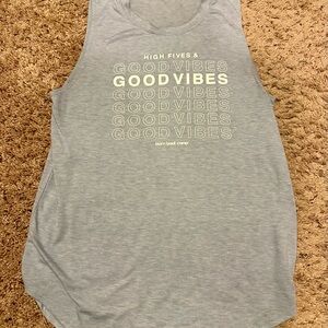 Burn Boot Camp: Light Blue Tank Top with Positive Message